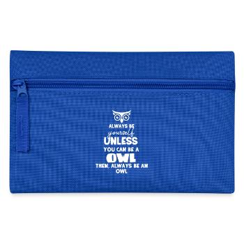 Eule - Uhu - Kauz - Eulen T-Shirt - Be Yourself - Federtasche - Royalblau - Vorne