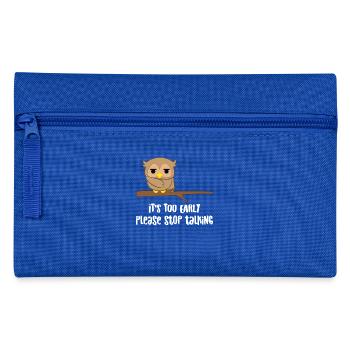Owl - owl - owl - owls t-shirt - morning muffle - Pencil Case - royal blue - Front