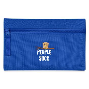 Eule - Uhu - Kauz - Eulen T-Shirt - People Suck - Federtasche - Royalblau - Vorne