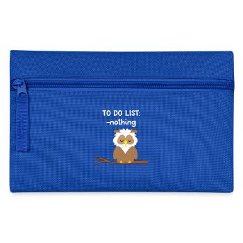 Eule - Uhu - Kauz - Eulen T-Shirt - Faulenzer - Federtasche - Royalblau - Vorne