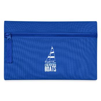 Ich spiele immer noch mit dem Boot Geschenk - Federtasche - Royalblau - Vorne