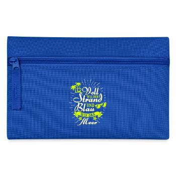 Voll wie der Strand und blau wie das Meer - Federtasche - Royalblau - Vorne