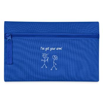 Strichmännchen ich habe deinen Arm Cartoon Comic - Federtasche - Royalblau - Vorne