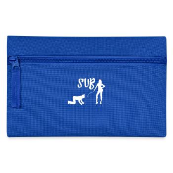 Femdom Dominatrix Sub SM funny humor t-shirt - Pencil Case - royal blue - Front