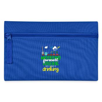 Wochenend-Vorhersage Gartenarbeit mit einer Chance zu trinken - Federtasche - Royalblau - Vorne
