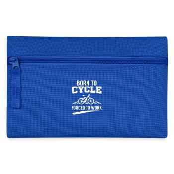 Born To Cycle Forced To Work - Federtasche - Royalblau - Vorne