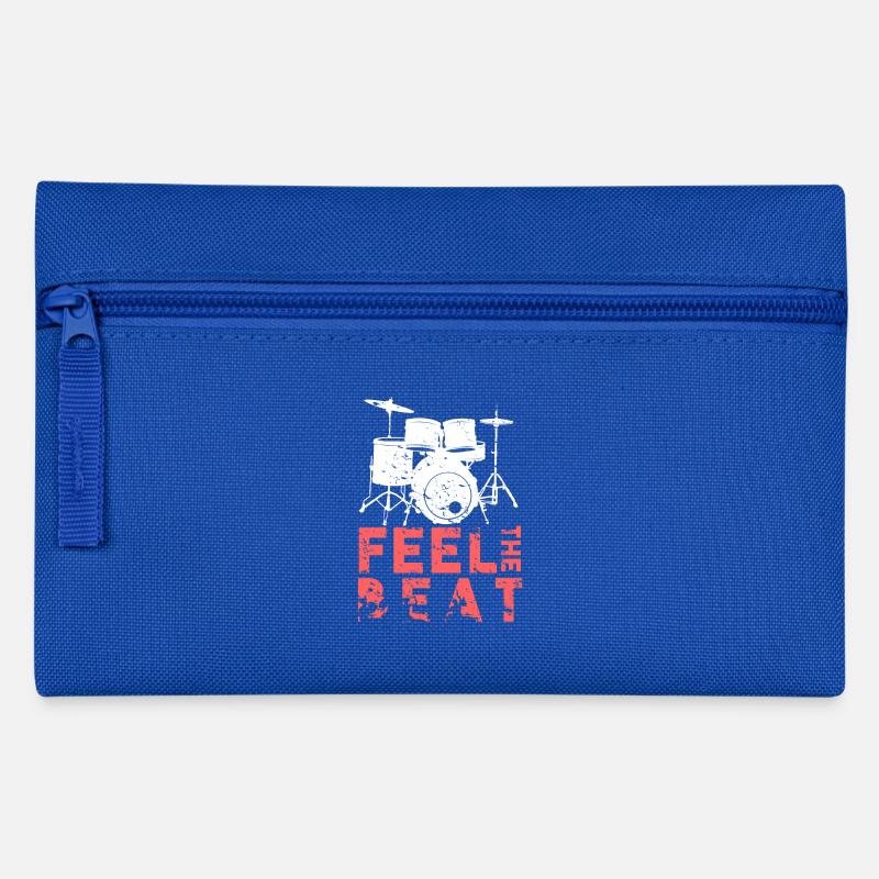 Feel the beat drummer gift saying - Pencil Case - royal blue