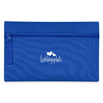 Lieblingsplatz Kissen mit Herz - Federtasche - Royalblau - Vorne