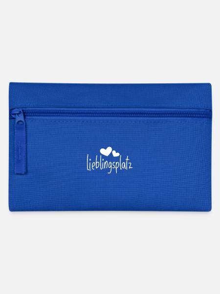 Lieblingsplatz Kissen mit Herz - Federtasche - Royalblau