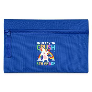 Back to School Im Ready to Crush 5th Grade Girls - Pencil Case - royal blue - Front