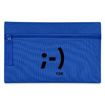 Wink Smile Y2k Black - Pencil Case - royal blue - Front