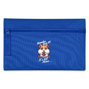 Hamster Rule #1 – All Mine! English. - Pencil Case - royal blue - Front