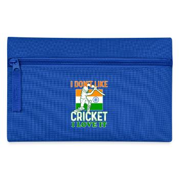 Ich mag Cricket nicht, ich liebe es, Indisches Cricket - Federtasche - Royalblau - Vorne