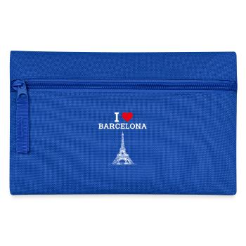 I love Barcelona Cool Flag Heart Eiffelturm Wortspiel - Federtasche - Royalblau - Vorne