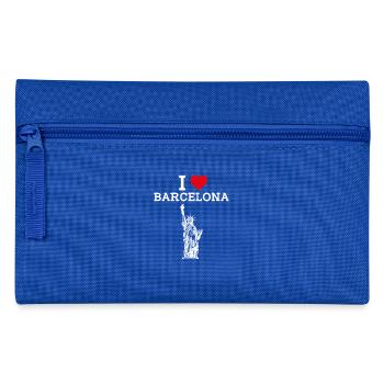 J’aime le drapeau de Barcelone coeur statue de la liberté jeu de mots - Trousse - bleu royal - Devant
