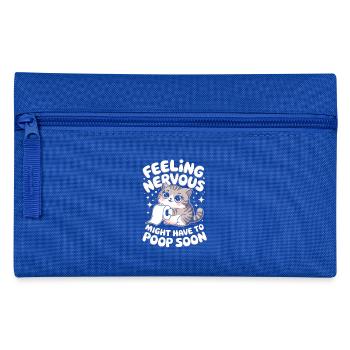 Nervöses Gefühl Kawaii Katze IBS Krieger Humor - Federtasche - Royalblau - Vorne