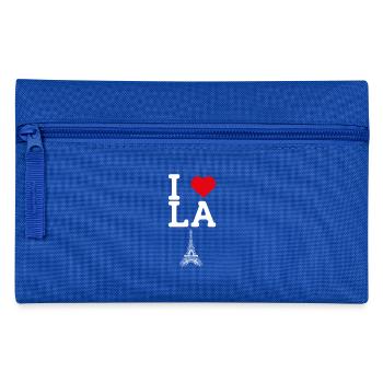 J’aime LA Heart Flag Los Angeles Tour Eiffel jeu de mots - Trousse - bleu royal - Devant