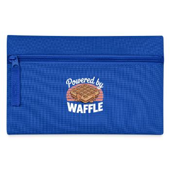 Powered By Waffle Syrup Baker Baking Tasty Morning - Pencil Case - royal blue - Front