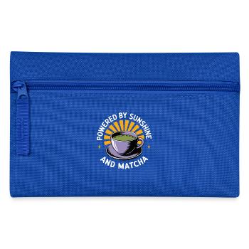 Powered By Sunshine And Matcha Drink Tea - Pencil Case - royal blue - Front