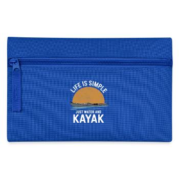 Das Leben ist einfach, nur Wasser und Kajak Kajakfahren - Federtasche - Royalblau - Vorne