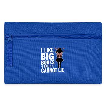 J’aime les gros livres et je ne peux pas mentir en lisant à la bibliothèque - Trousse - bleu royal - Devant