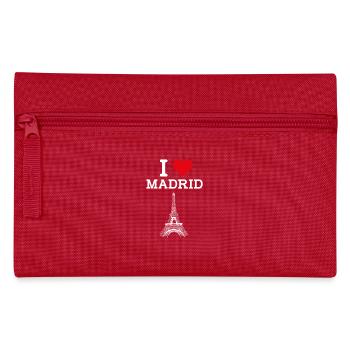 J’aime Madrid Espagne Amoureux Coeur Drapeau Tour Eiffel - Trousse - rouge - Devant