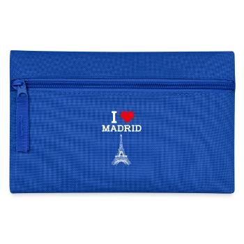 I Love Madrid Spain Lover Heart Flag Eiffel Tower - Pencil Case - royal blue - Front