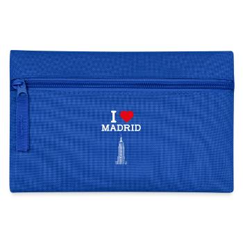 I Love Madrid Heart Flag Spain Lover Empire Pun - Pencil Case - royal blue - Front