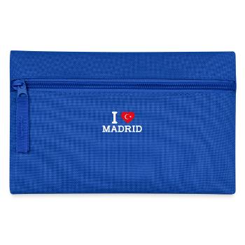 I Love Madrid Cool I Love Wrong Flag Turkish Pun - Pencil Case - royal blue - Front