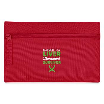Leber Organspender Leberspende Organ Spender - Federtasche - Rot - Vorne
