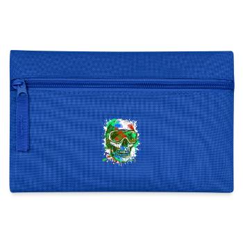 Ski Skull Ski Goggles - Pencil Case - royal blue - Front