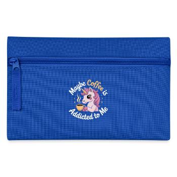 Maybe Coffee Is Addicted To Me Unicorn Funny - Pencil Case - royal blue - Front