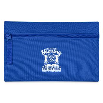 Selective Hearing Raccoon – Funny Sarcastic Animal - Pencil Case - royal blue - Front