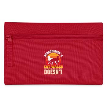 Le chat de Schrödinger Nerd Geek Physicien Science - Trousse - rouge - Devant
