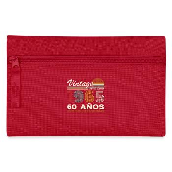 60 Year 1965 Vintage Retro Birthday - Pencil Case - red - Front