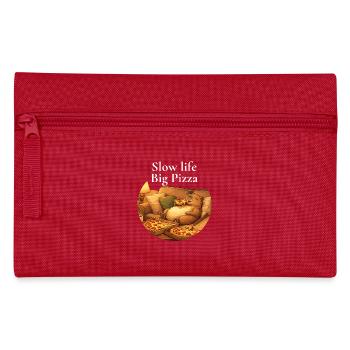Capybara Pizza Sofa Cozy Relax Motif - Pencil Case - red - Front
