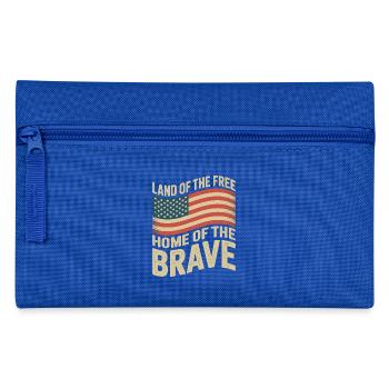 Land of the Free - USA Vintage Flag - Pencil Case - royal blue - Front
