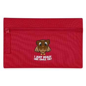 Owl Love Slogan Illustration - Trousse - rouge - Devant