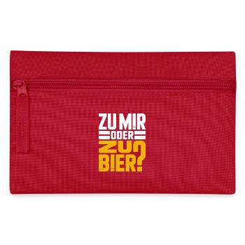 Bier Zu Mir Oder Zu Bier Flirt Single Party Malle - Federtasche - Rot - Vorne