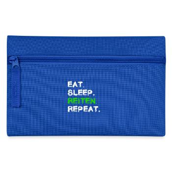 Eat Sleep Reiten Repeat Shirt - Federtasche - Royalblau - Vorne
