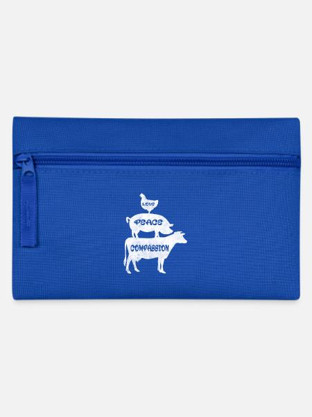 vegan t shirt Liebe Friedensgefühl - Federtasche - Royalblau