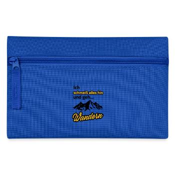 ich schmeiß alles hin und geh wandern - Federtasche - Royalblau - Vorne