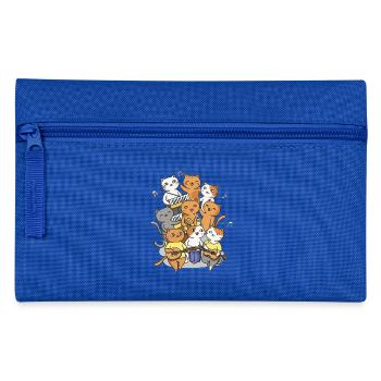 Happy cats making a sound - Pencil Case - royal blue - Front