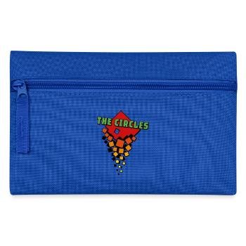 Orange Squares Green Circles - Pencil Case - royal blue - Front