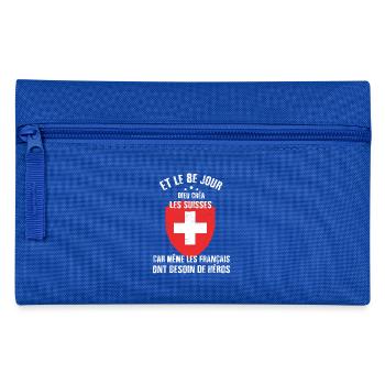 Suiise et le 8e jour dieu créa les Suisses - Trousse - bleu royal - Devant