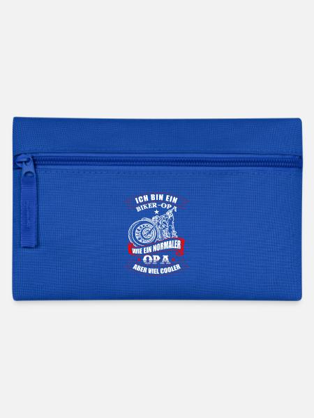 Biker Opa Motorrad fahren - Federtasche - Royalblau