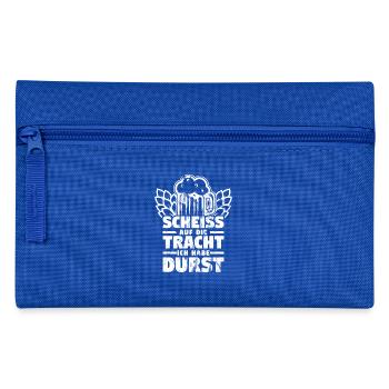 Lustiges Dirndl Kostüm Shirt Tracht 3 - Federtasche - Royalblau - Vorne