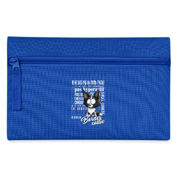 Ich bin Border-Collie - Schwarz FR - Federtasche - Royalblau - Vorne