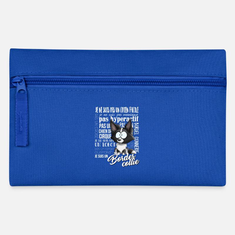 Ich bin Border-Collie - Schwarz FR - Federtasche - Royalblau