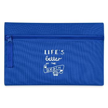 Life is better at the beach - Pencil Case - royal blue - Front
